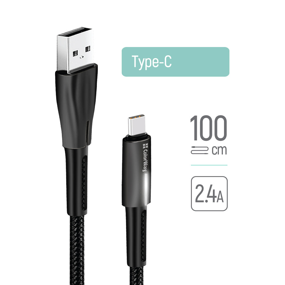 Cavo Dati e Ricarica USB-A - USB-C ColorWay CW-CBUC035, 18W, 1m, Nero