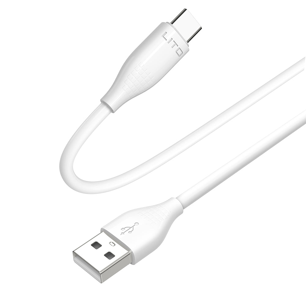 USB-A to USB-C Data and Charging Cable Lito LD03T, 18W, 1m, White