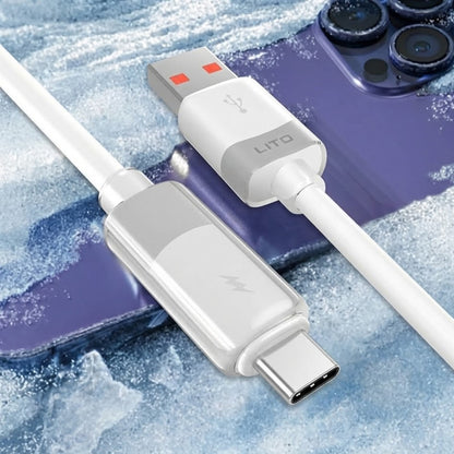 Cavo Dati e Ricarica USB-A - USB-C Lito LD07, 18W, 1m, Bianco