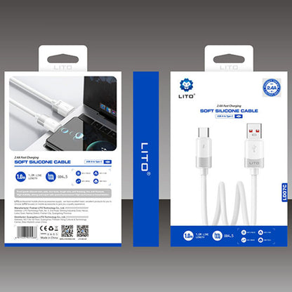 Cavo Dati e Ricarica USB-A - USB-C Lito LD07, 18W, 1m, Bianco