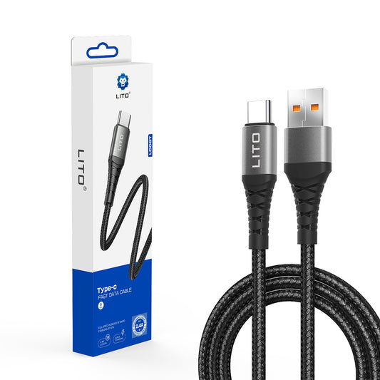 Cavo Dati e Ricarica USB-A - USB-C Lito LD08T, 18W, 1m, Nero