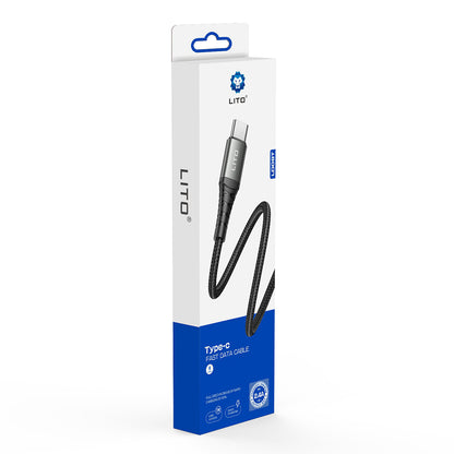 USB-A to USB-C Data and Charging Cable Lito LD08T, 18W, 1m, Black