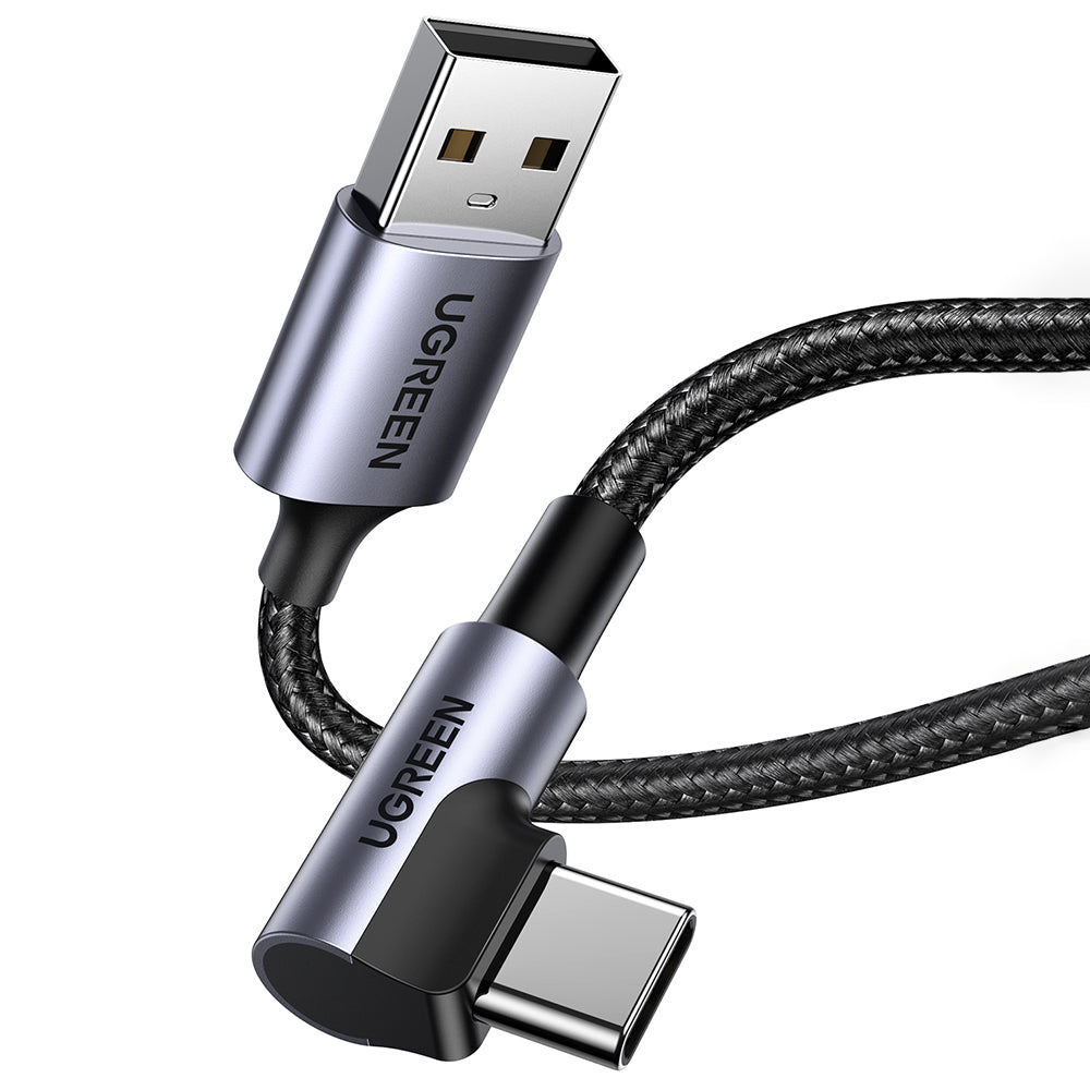 Cavo Dati e Ricarica USB-A - USB-C UGREEN US284 Angled, 18W, 0.5m, Grigio