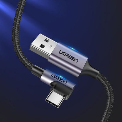 Cavo Dati e Ricarica USB-A - USB-C UGREEN US284 Angled, 18W, 0.5m, Grigio
