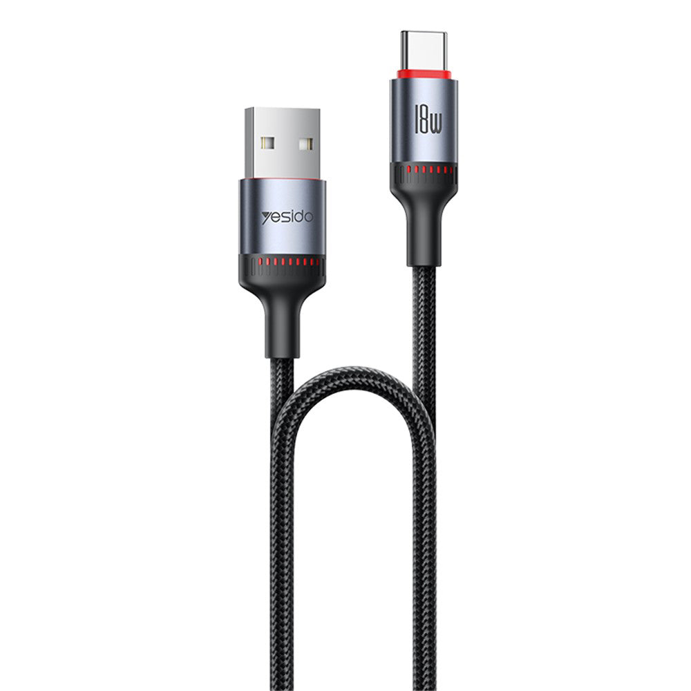Cavo Dati e Ricarica USB-A - USB-C Yesido CA129C, 18W, 1.2m, Nero