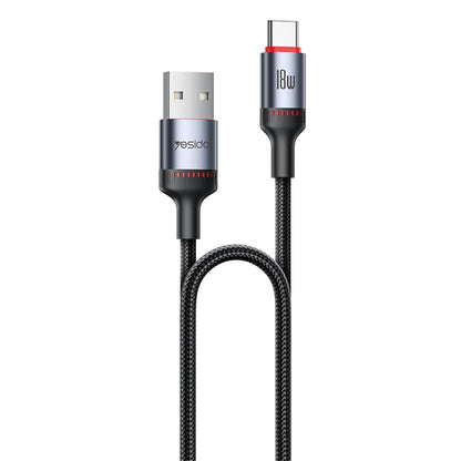 Cavo Dati e Ricarica USB-A - USB-C Yesido CA129C, 18W, 1.2m, Nero