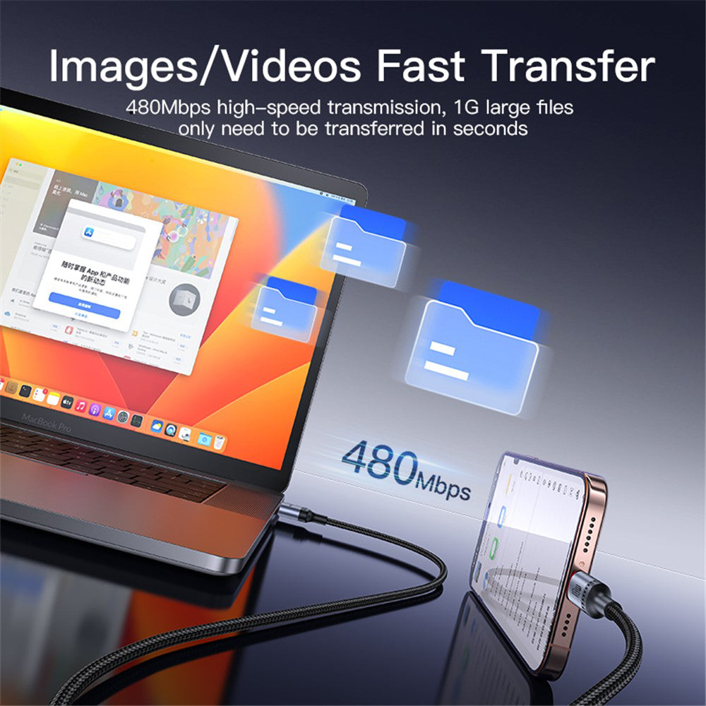 Cavo Dati e Ricarica USB-A - USB-C Yesido CA129C, 18W, 1.2m, Nero