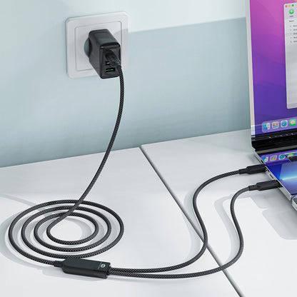 Cavo Dati e Ricarica USB-C - 2 x USB-C Acefast C5-11, 100W, 1.2m, Nero