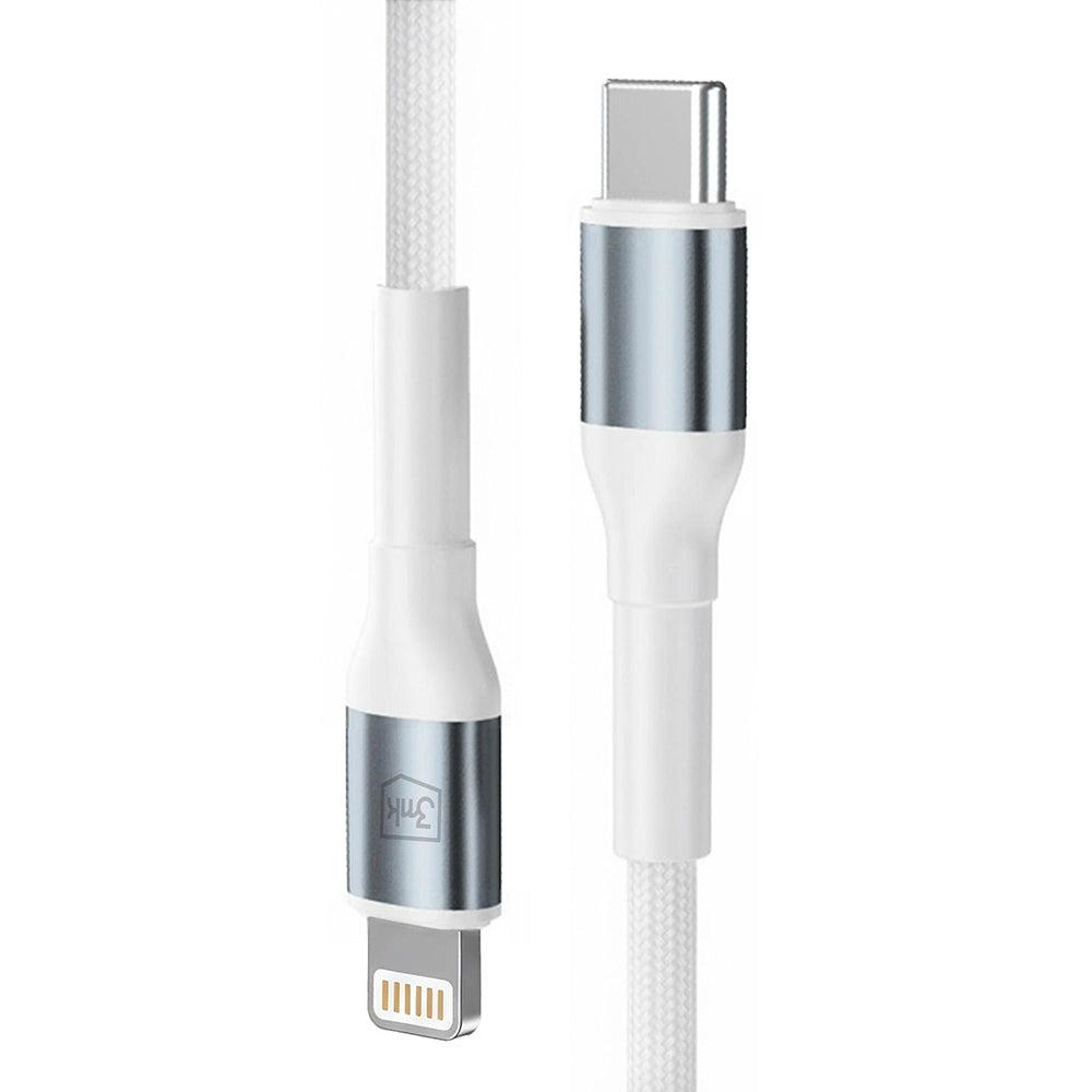 Cavo Dati e Ricarica USB-C - Lightning 3MK Hyper N, 20W, 1m, Bianco