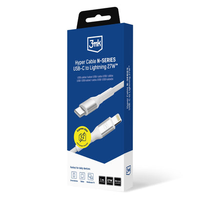 Cavo Dati e Ricarica USB-C - Lightning 3MK Hyper N, 27W, 1m, Bianco