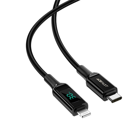 Cavo Dati e Ricarica USB-C - Lightning Acefast C6-01 Display, 20W, 1.2m, Nero