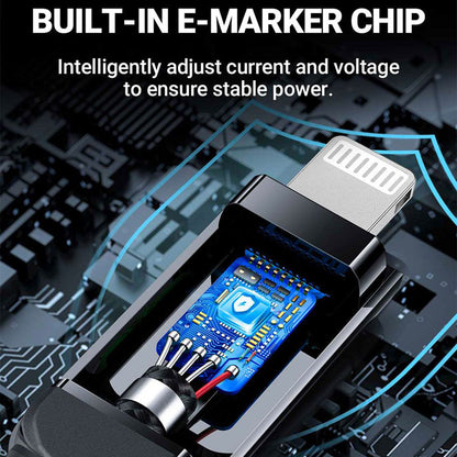 USB-C to Lightning Data and Charging Cable Acefast C6-01 Display, 20W, 1.2m, Black