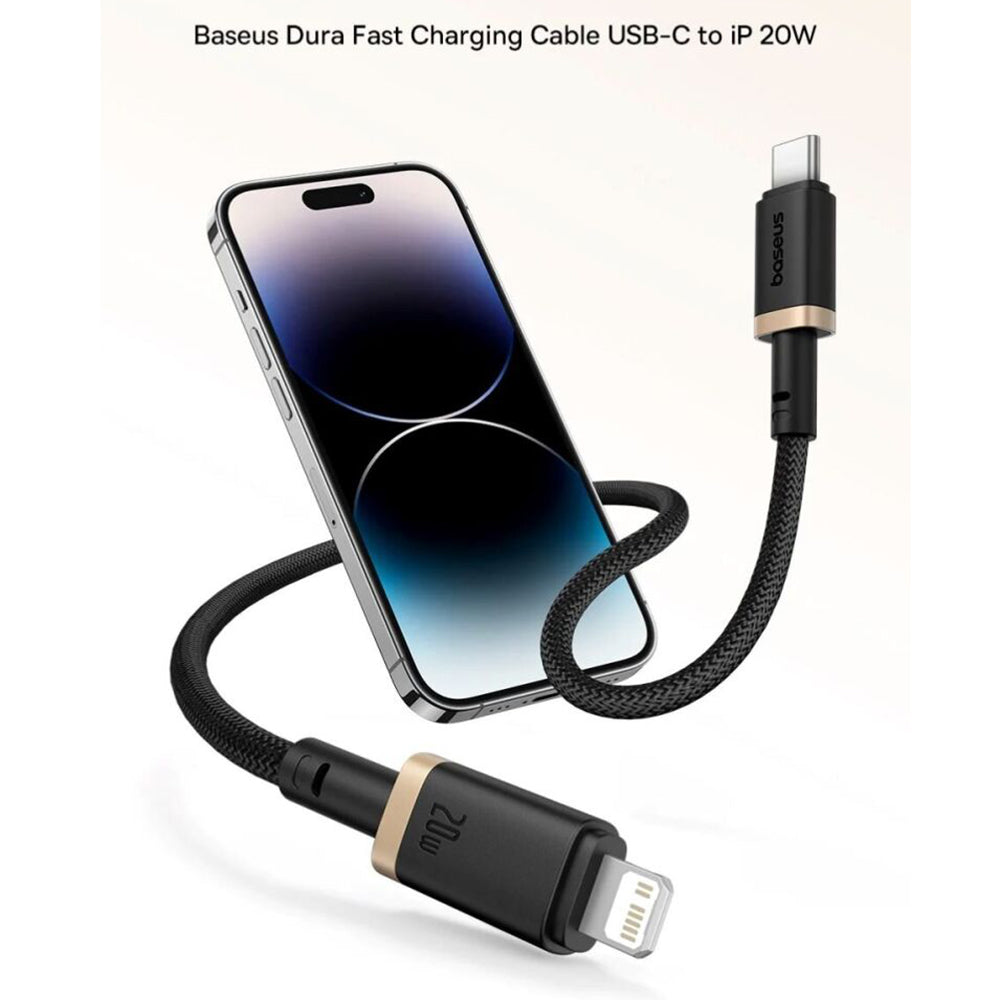 Cavo Dati e Ricarica USB-C - Lightning Baseus Dura Series, 20W, 1m, Oro Nero P10377800U01-03