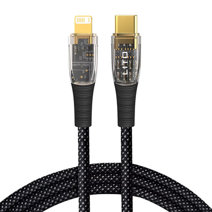 USB-C to Lightning Data and Charging Cable Lito LD01, 27W, 1.2m, Black