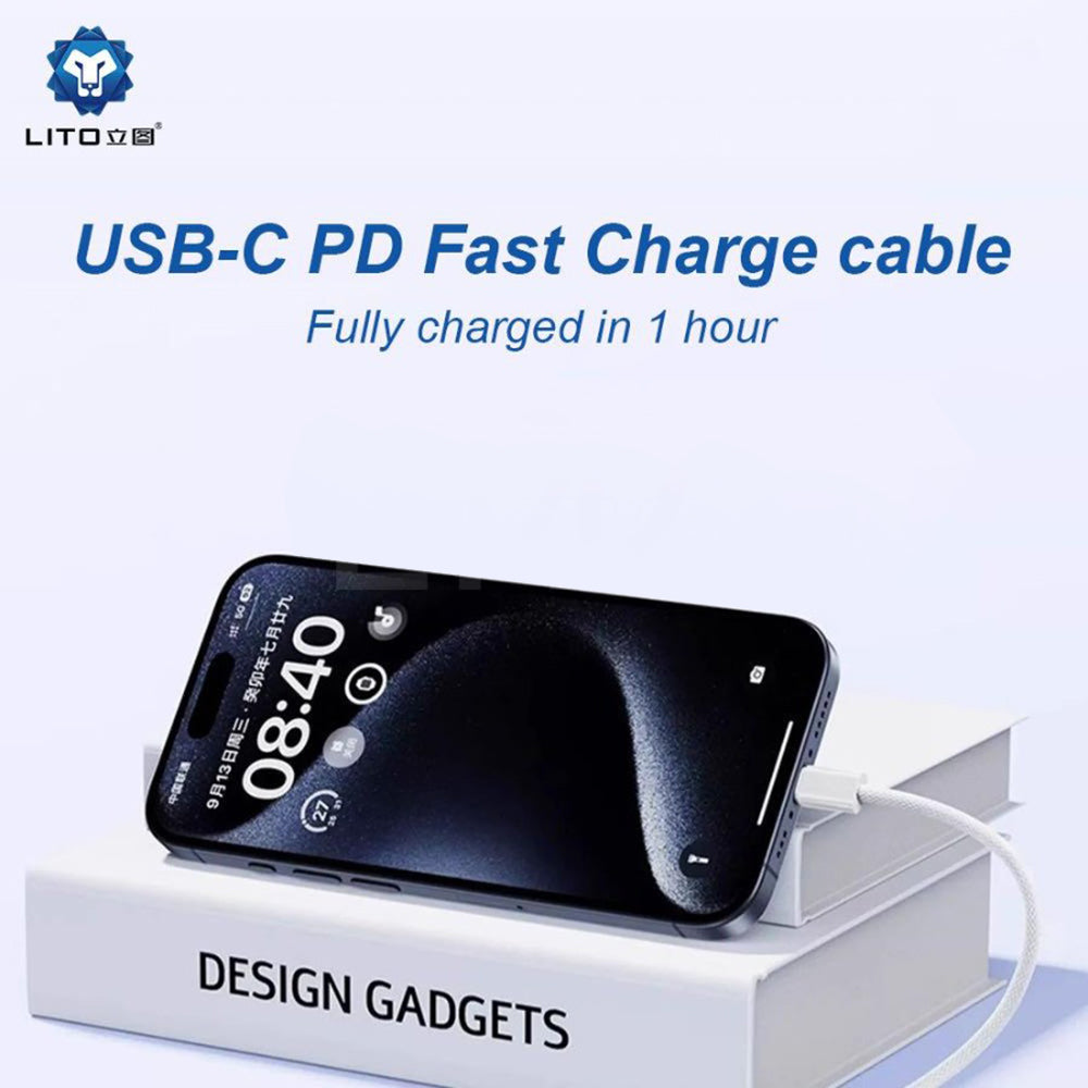 Cavo Dati e Ricarica USB-C - Lightning Lito LD04CL, 27W, 2m, Bianco