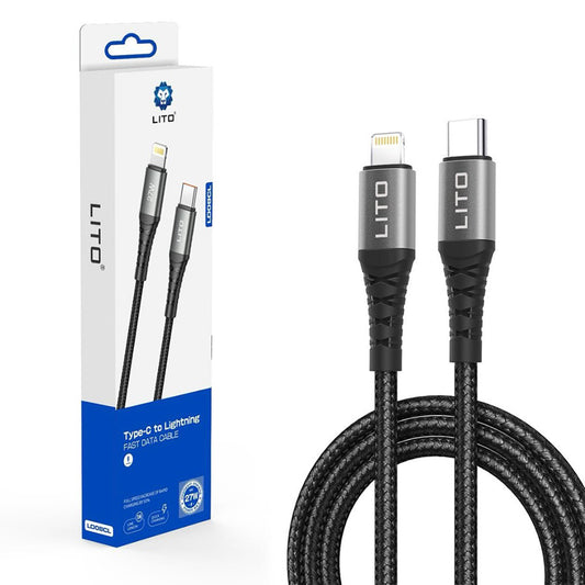 Cavo Dati e Ricarica USB-C - Lightning Lito LD08CL, 27W, 1m, Nero