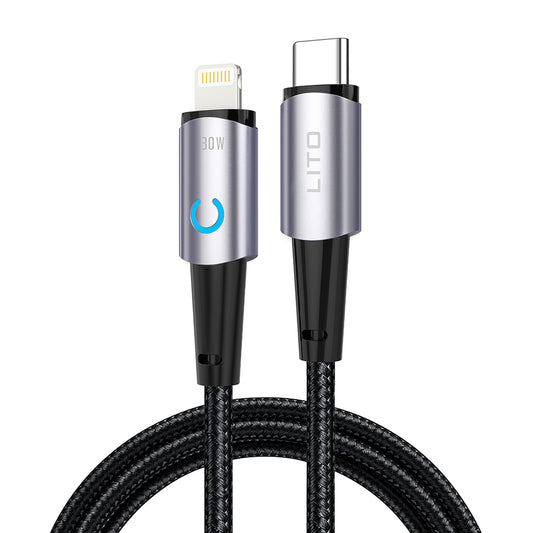 Cavo Dati e Ricarica USB-C - Lightning Lito LD10CL, 30W, 1m, Nero