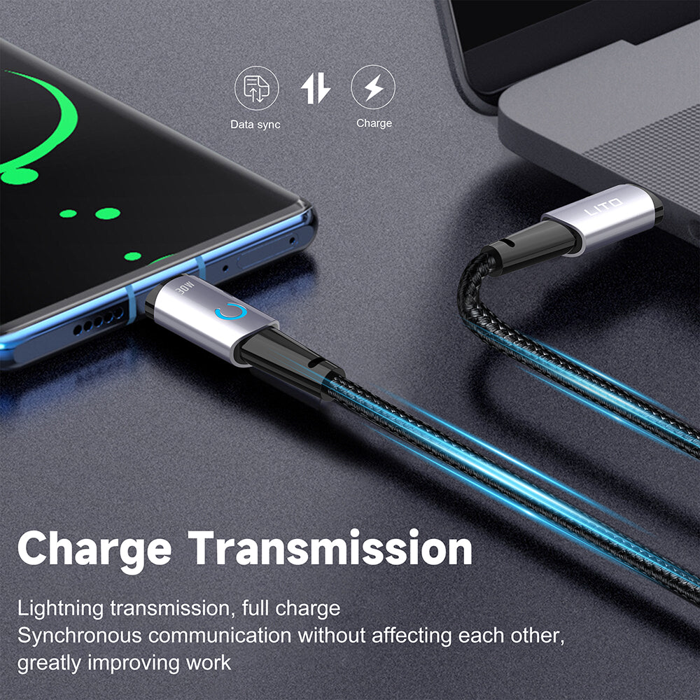 Cavo Dati e Ricarica USB-C - Lightning Lito LD10CL, 30W, 1m, Nero