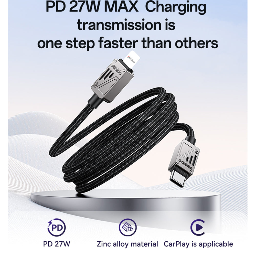 Cavo Dati e Ricarica USB-C - Lightning Yesido CA195, 27W, 1.2m, Nero