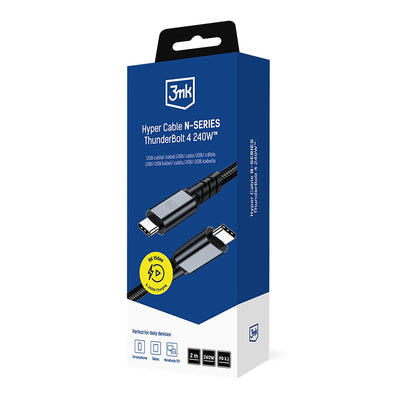 Cavo Dati e Ricarica USB-C - USB-C 3MK Hyper N Thunderbolt 4, 240W, 2m, Nero