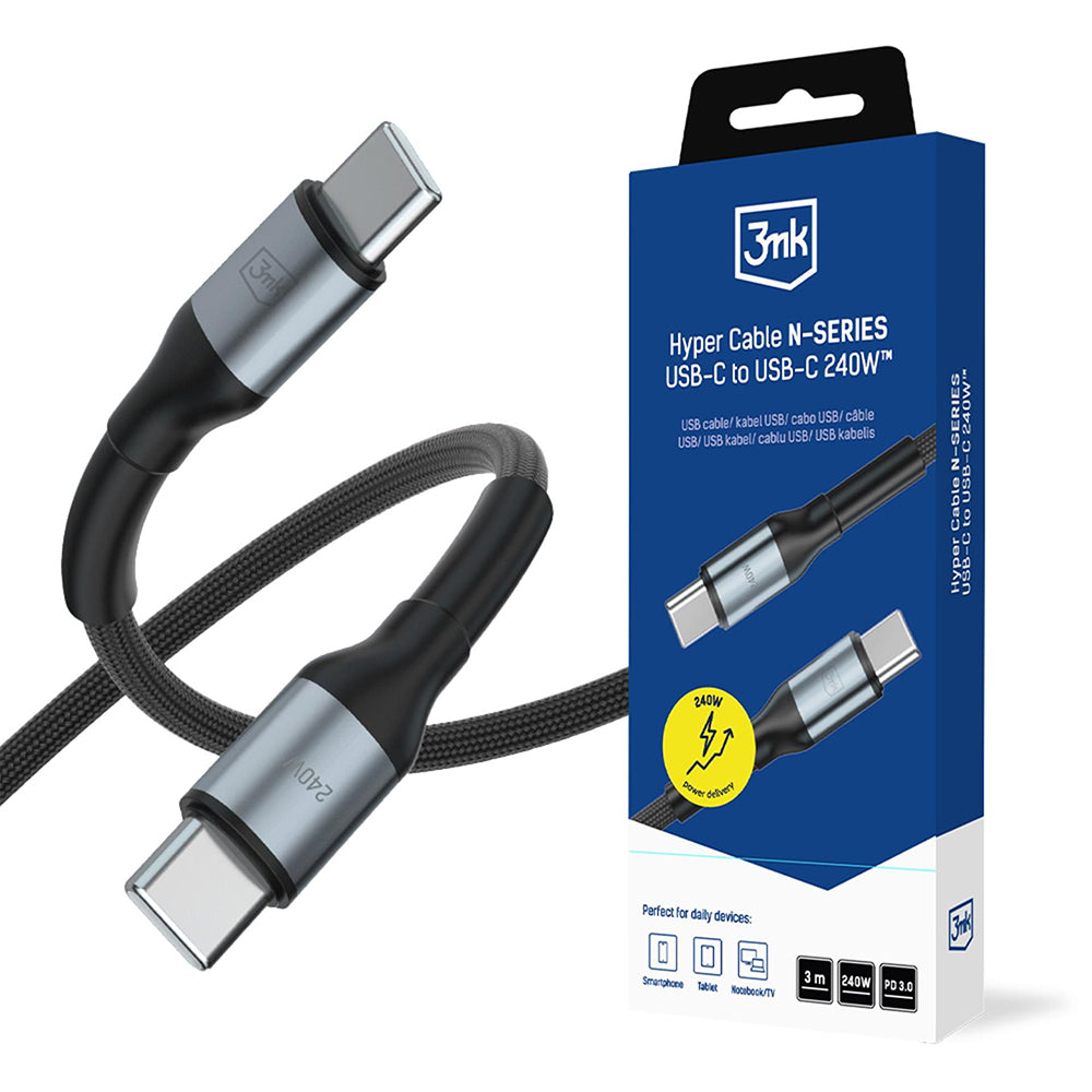 Cavo Dati e Ricarica USB-C - USB-C 3MK Hyper N Thunderbolt 4, 240W, 3m, Nero