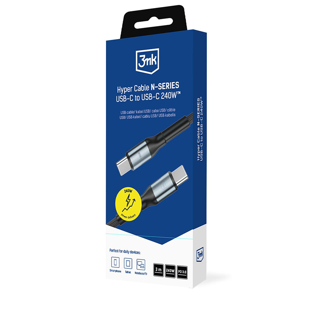 Cavo Dati e Ricarica USB-C - USB-C 3MK Hyper N Thunderbolt 4, 240W, 3m, Nero