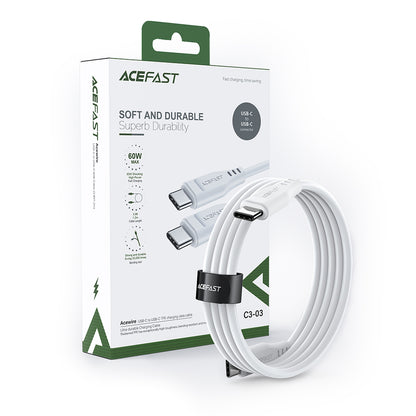 Cavo Dati e Ricarica USB-C - USB-C Acefast C3-03, 60W, 1.2m, Bianco