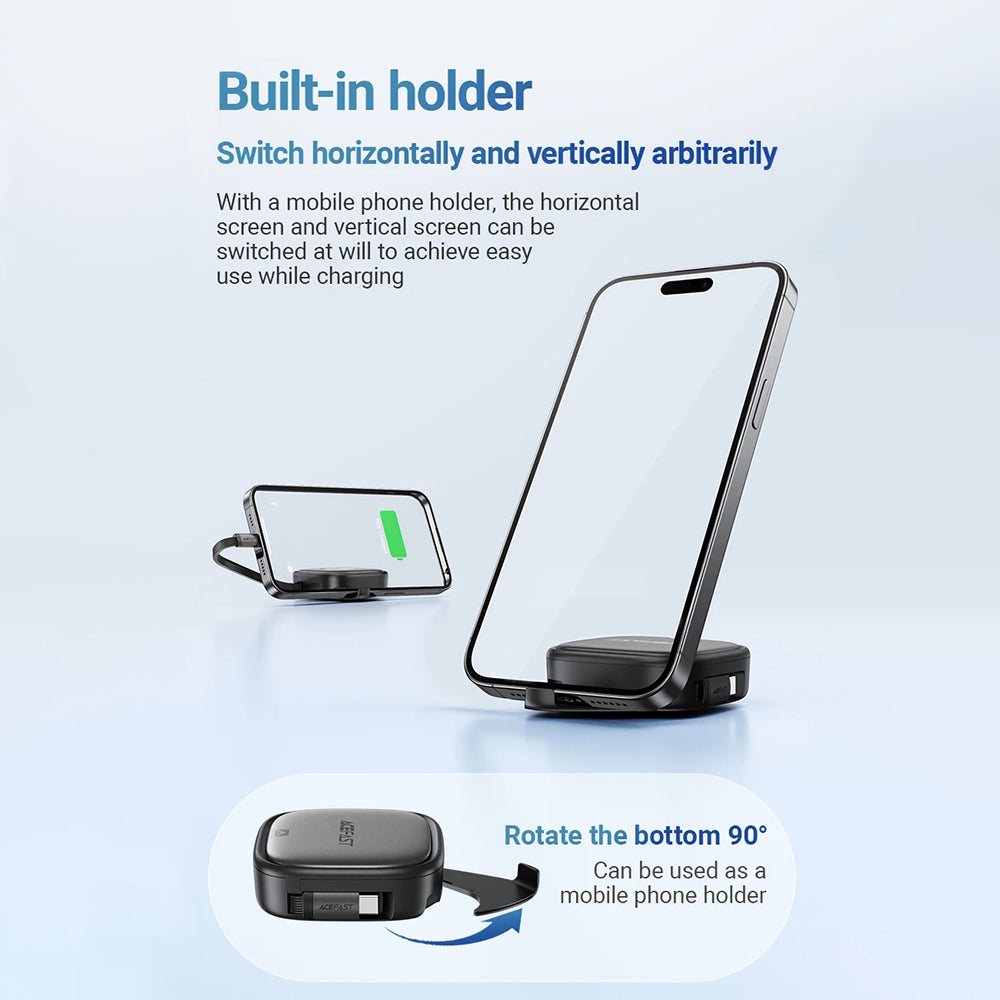 Cavo Dati e Ricarica USB-C - USB-C Acefast Travel J3, 60W, 0.95m, Nero