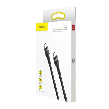Cavo Dati e Ricarica USB-C - USB-C Baseus Cafule, 60W, 2m, Set 3 pezzi, Nero S0TV002132