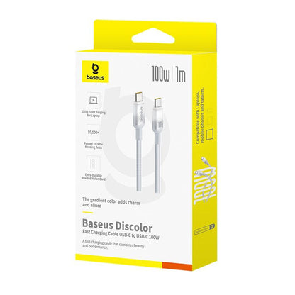 Baseus Discolor USB-C to USB-C Data and Charging Cable, 100W, 1m, Silver E0420701