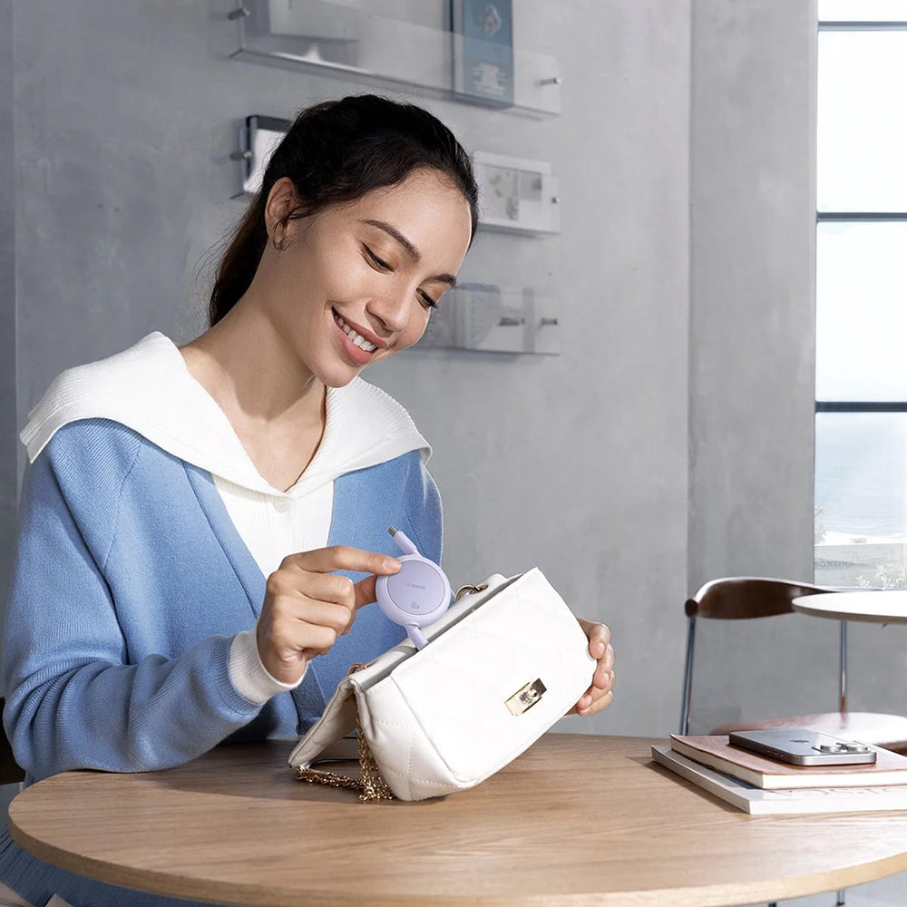 Cavo Dati e Ricarica USB-C - USB-C Baseus Free2Pull Mini Retrattile, 60W, 1m, Viola P10364500511-01