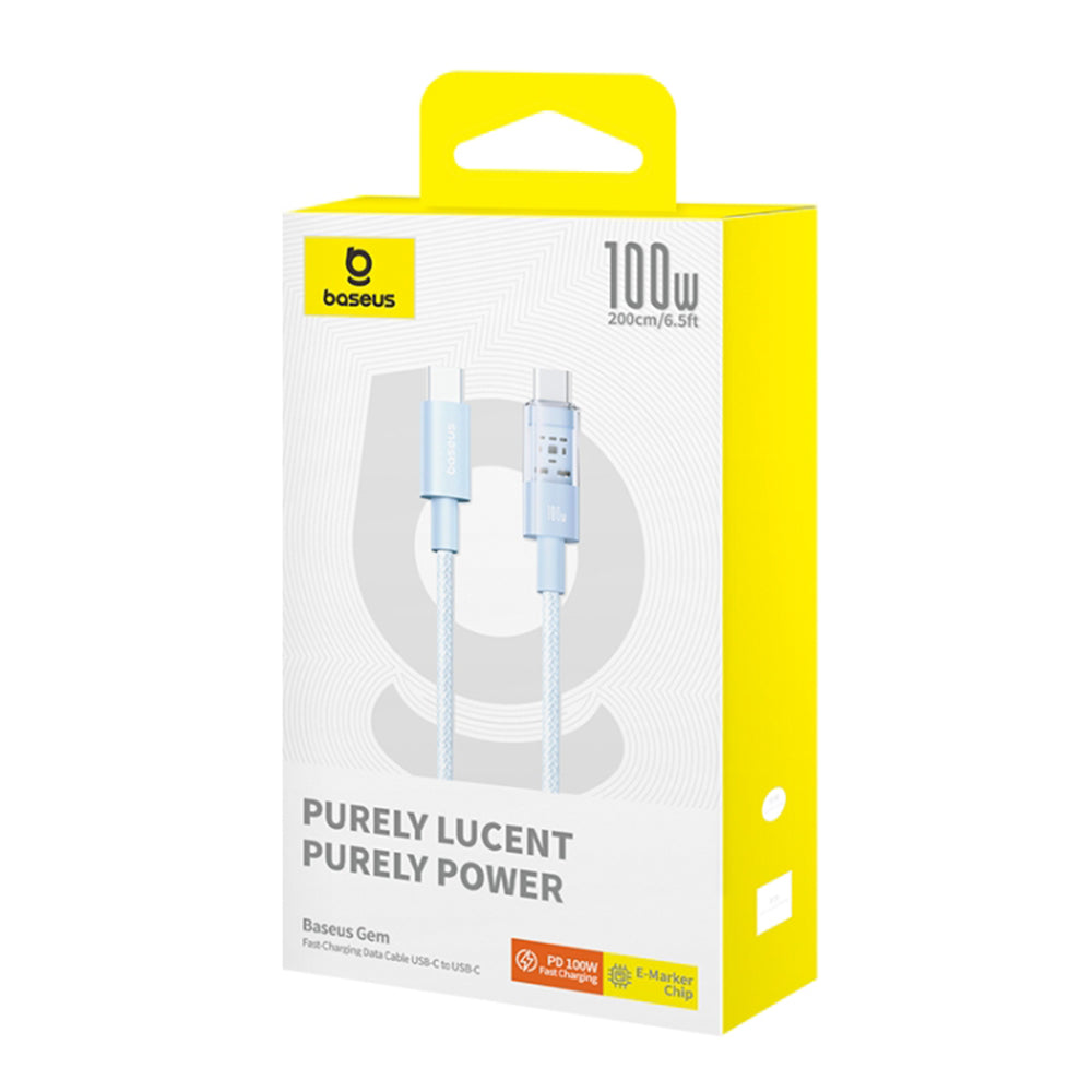 Cavo Dati e Ricarica USB-C - USB-C Baseus Gem, 100W, 2m, Blu P10373000311-01