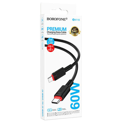 Cavo Dati e Ricarica USB-C - USB-C Borofone BX110 Beneficio, 60W, 1m, Nero