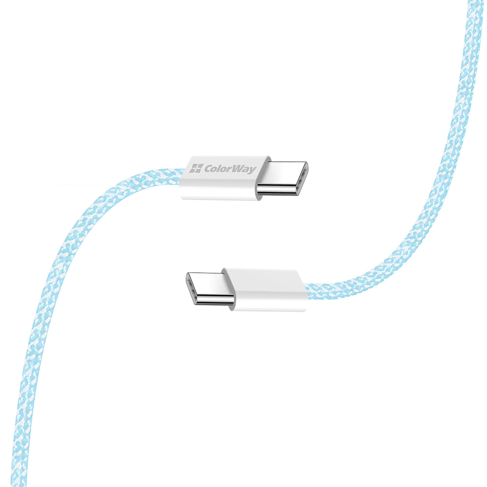 Cavo Dati e Ricarica USB-C - USB-C ColorWay CW-CBPDCC061, 60W, 1m, Blu