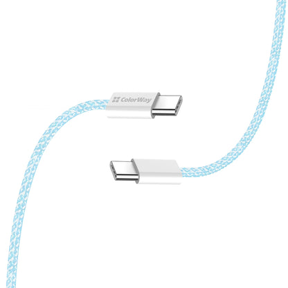 Cavo Dati e Ricarica USB-C - USB-C ColorWay CW-CBPDCC061, 60W, 1m, Blu