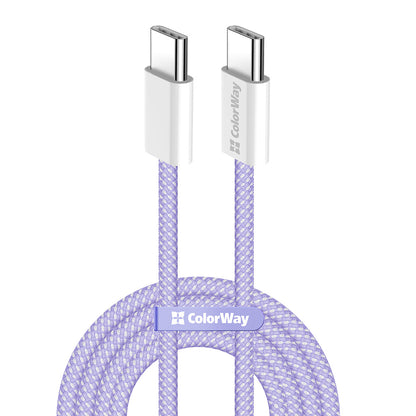 Cavo Dati e Ricarica USB-C - USB-C ColorWay CW-CBPDCC061, 60W, 1m, Viola