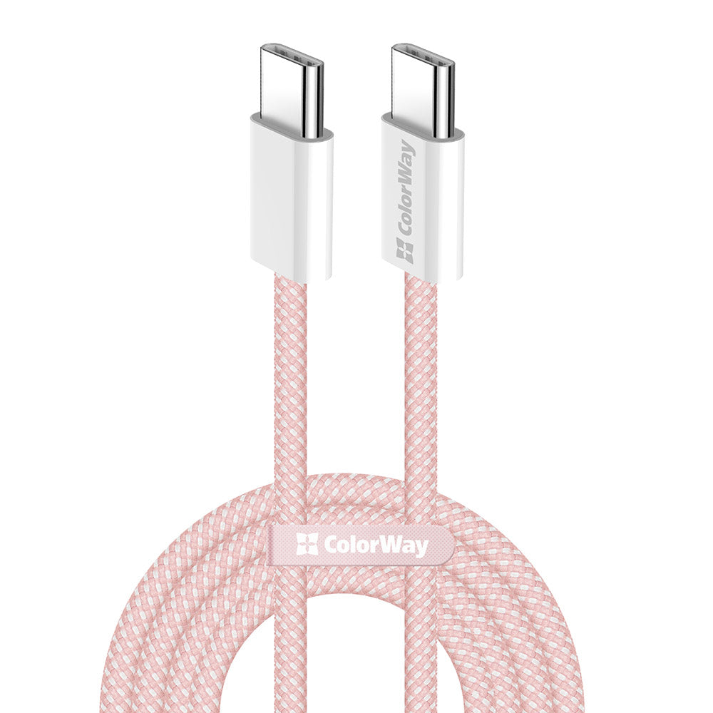 Cavo Dati e Ricarica USB-C - USB-C ColorWay CW-CBPDCC061, 60W, 1m, Rosa