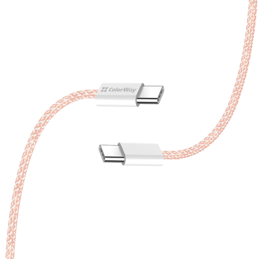 Cavo Dati e Ricarica USB-C - USB-C ColorWay CW-CBPDCC061, 60W, 1m, Rosa