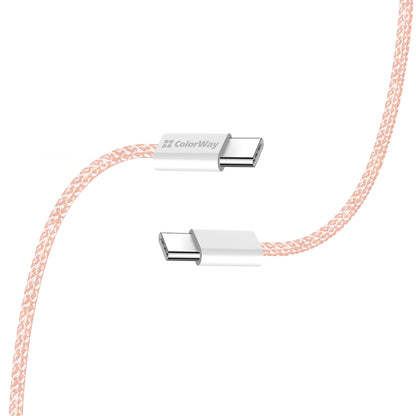 Cavo Dati e Ricarica USB-C - USB-C ColorWay CW-CBPDCC061, 60W, 1m, Rosa
