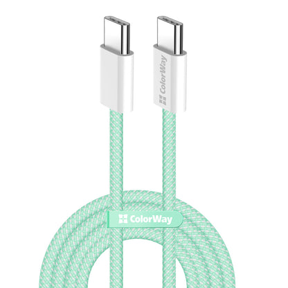 USB-C Data and Charging Cable - USB-C ColorWay CW-CBPDCC061, 60W, 1m, Green
