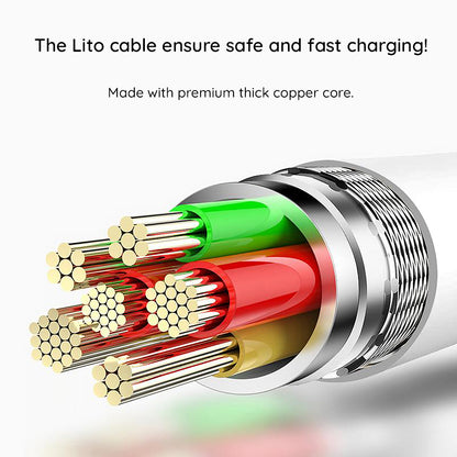 Cavo Dati e Ricarica USB-C - USB-C Lito LD03, 60W, 1m, Bianco