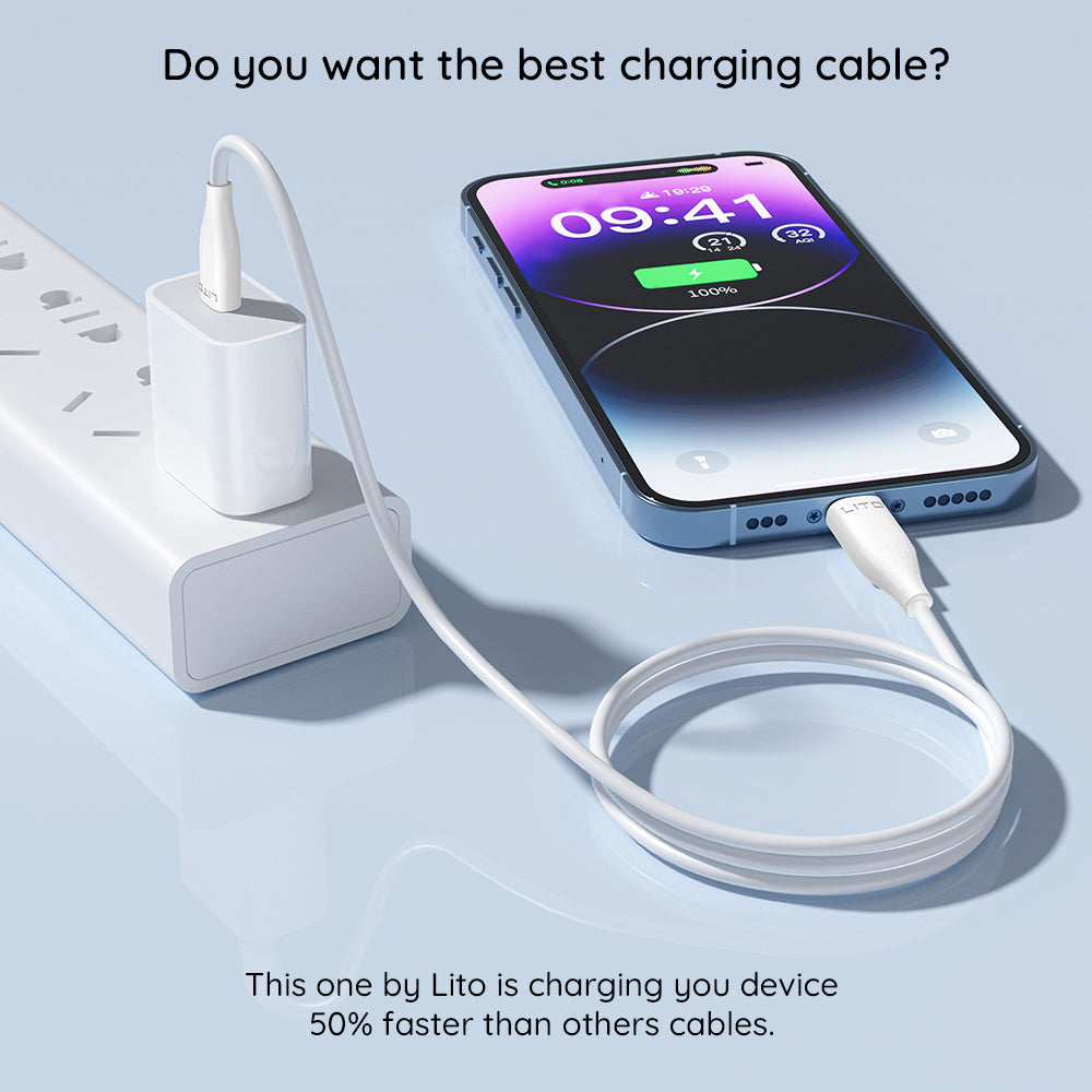 Cavo Dati e Ricarica USB-C - USB-C Lito LD03, 60W, 1m, Bianco