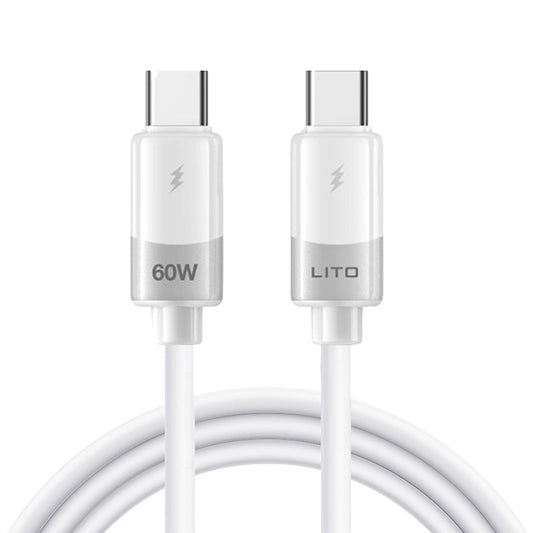 Cavo Dati e Ricarica USB-C - USB-C Lito LD07, 60W, 1m, Bianco