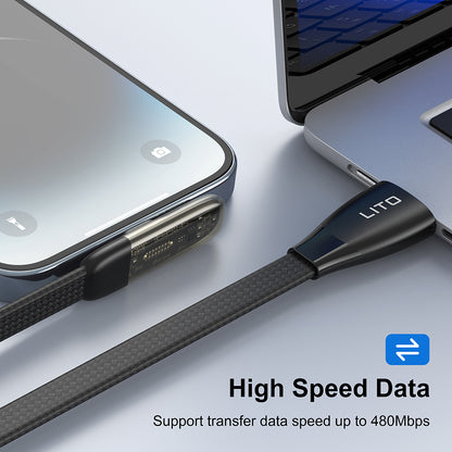 Cavo Dati e Ricarica USB-C - USB-C Lito LD11CC, 60W, 1m, Nero