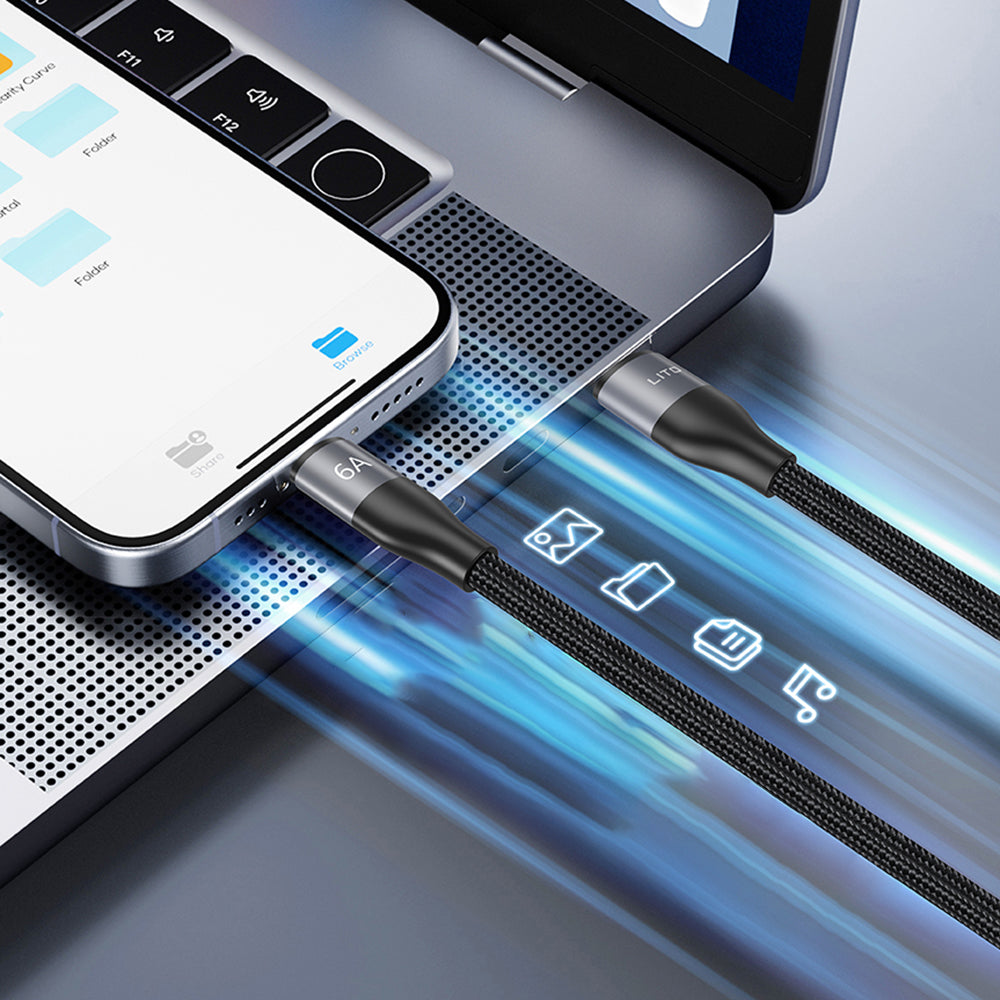 USB-C Data and Charging Cable - USB-C Lito LD23CC, 100W, 1m, Gray