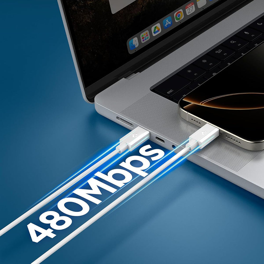 Cavo Dati e Ricarica USB-C - USB-C Spigen EB6015CC, 60W, 1,5m, Bianco ACA10416