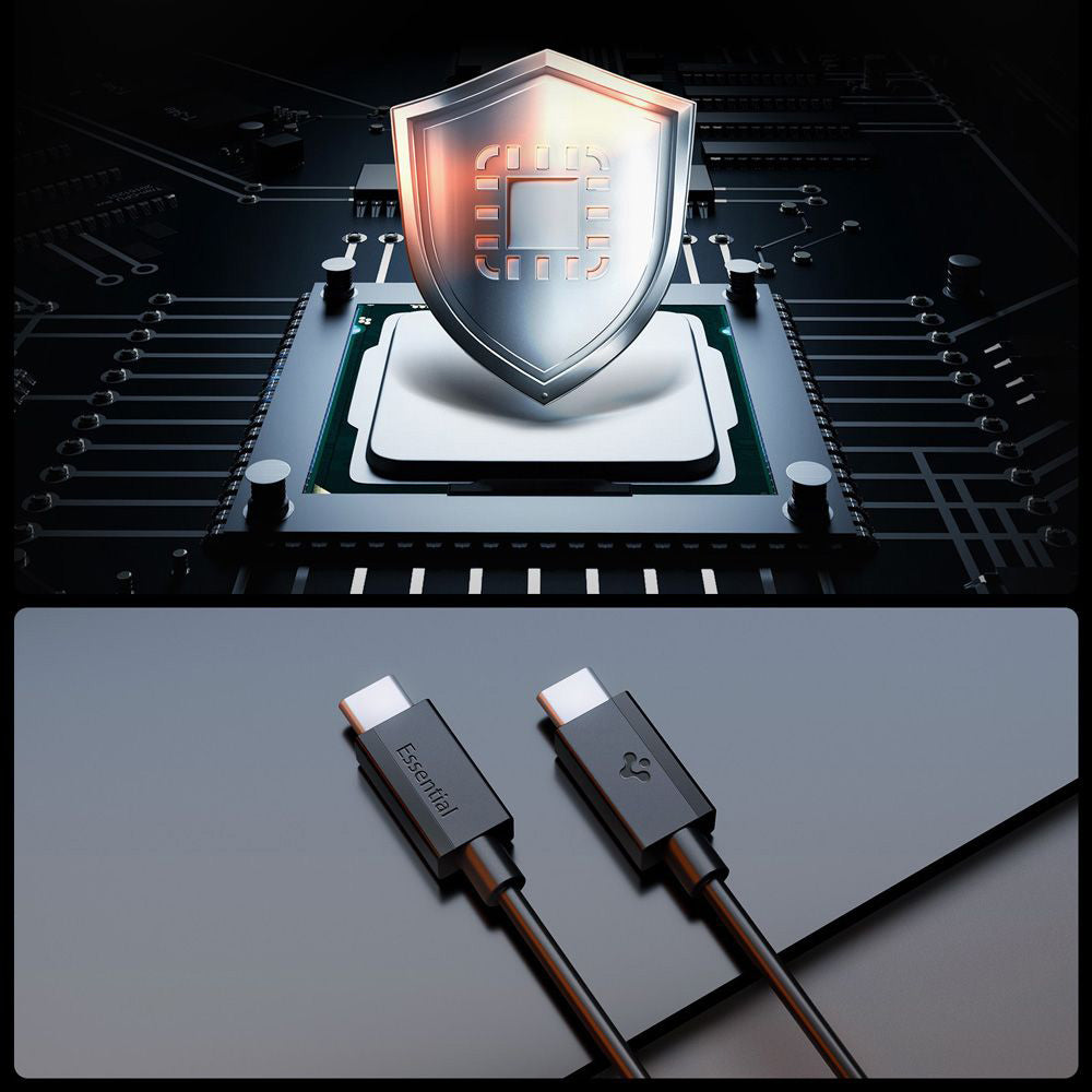 Cavo Dati e Ricarica USB-C - USB-C Spigen Essential, 60W, 1m, Nero