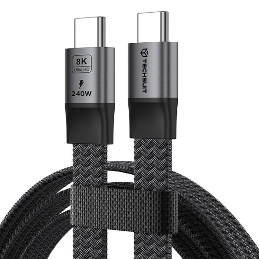 Cavo Dati e Ricarica USB-C - USB-C Techsuit ElysiumSync Pro CX1, 240W, 1m, Grigio