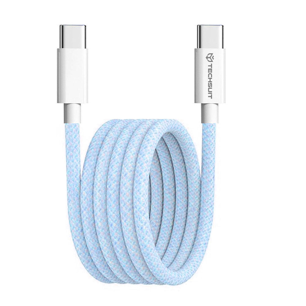 Cavo Dati e Ricarica USB-C - USB-C Techsuit PCB114D, 60W, 1m, Blu
