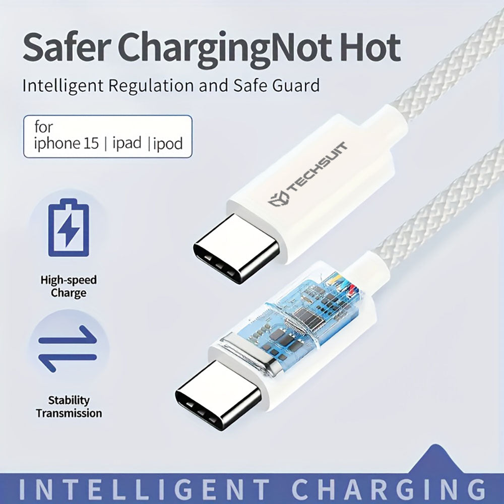 Cavo Dati e Ricarica USB-C - USB-C Techsuit PCB114D, 60W, 1m, Blu
